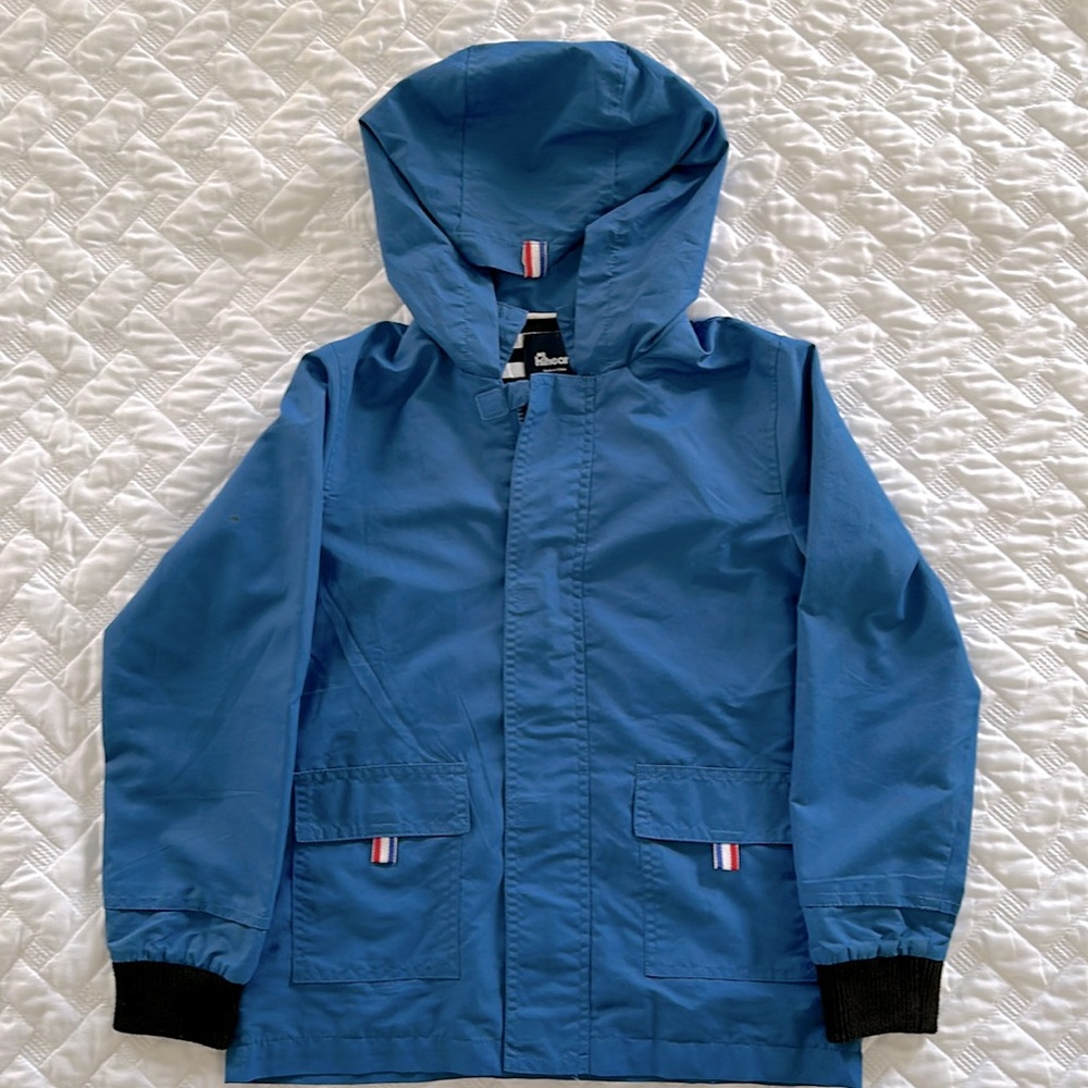 Hiheart Water Resistant Hooded Cotton Lined Rain Jacket Blue Size 130 6/7